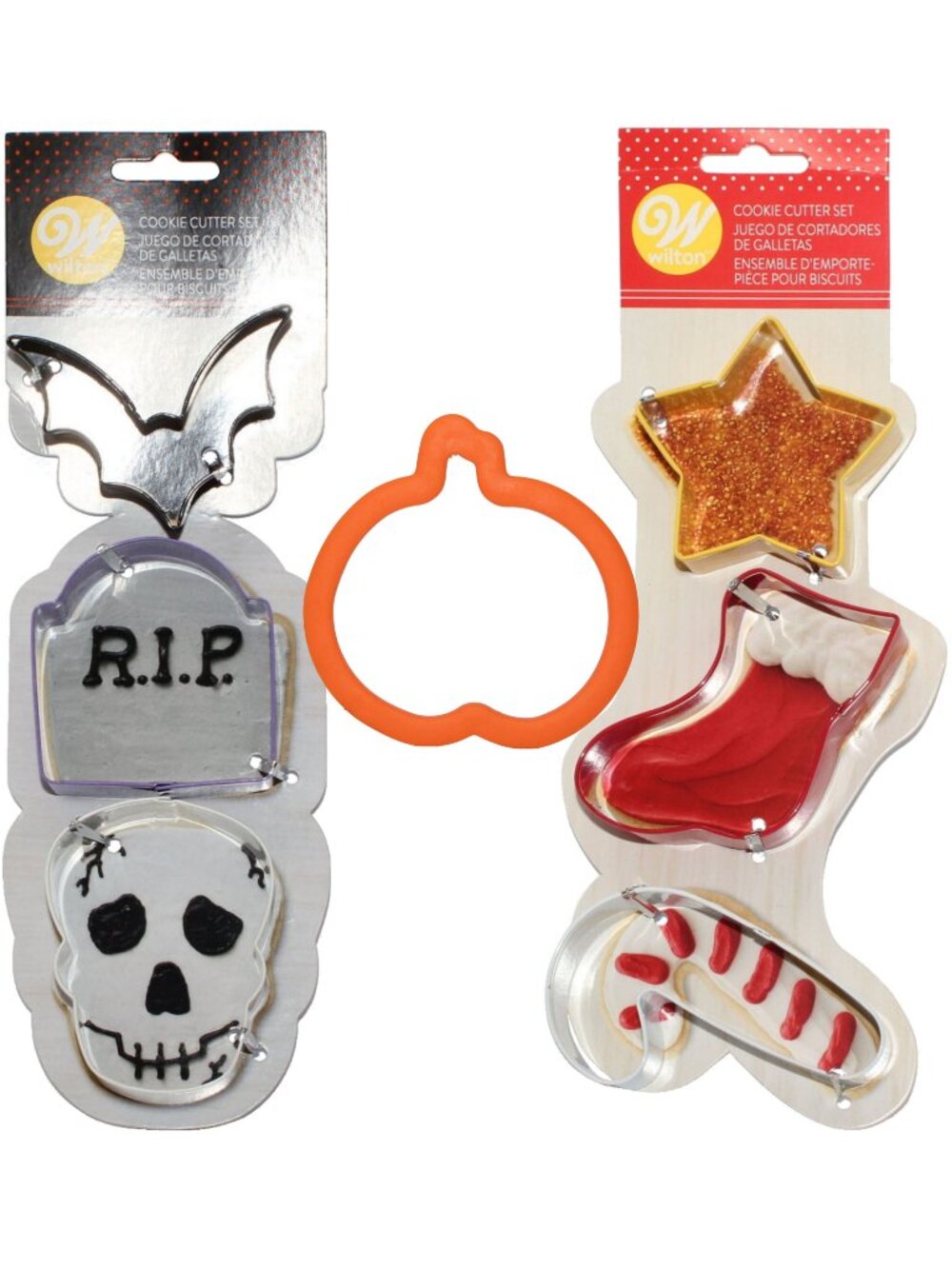 Wilton 7-pc Seasonal Halloween Christmas Cookie Cutter Set